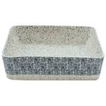Casa si Gradina - Sanitare - Lavoar baie si accesorii - Lavoare si piedestale - Lavoar de blat gri/albastru 46x35,5x13 cm, ceramica, dreptunghi - Infinity.ro