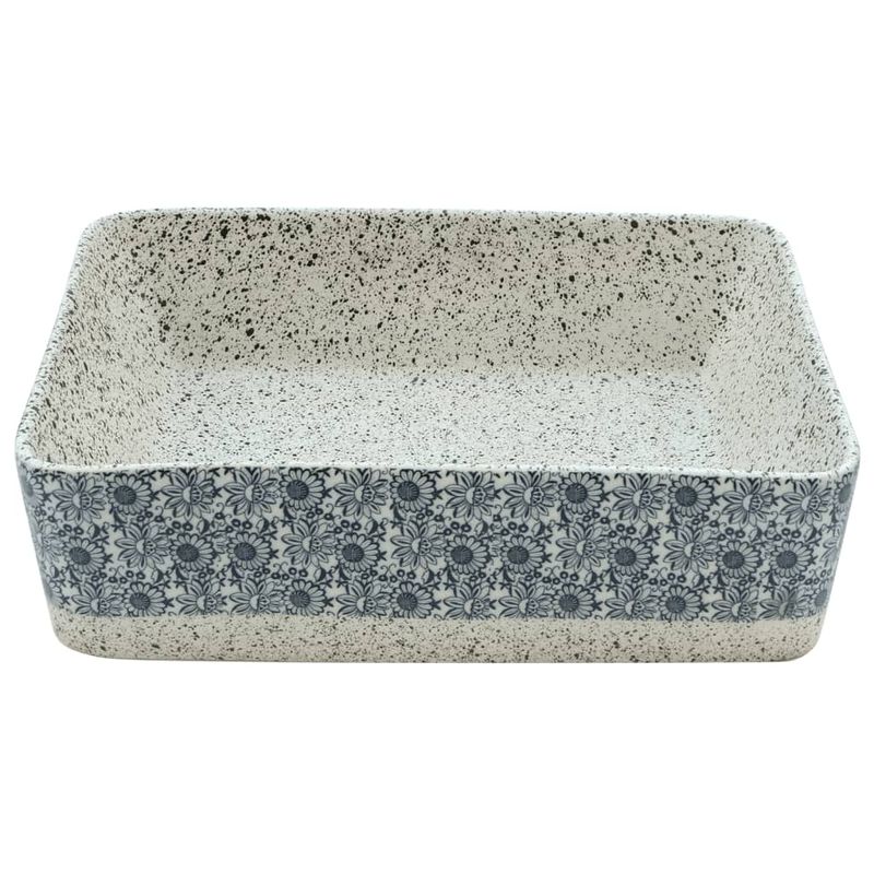 Casa si Gradina - Sanitare - Lavoar baie si accesorii - Lavoare si piedestale - Lavoar de blat gri/albastru 46x35,5x13 cm, ceramica, dreptunghi - Infinity.ro
