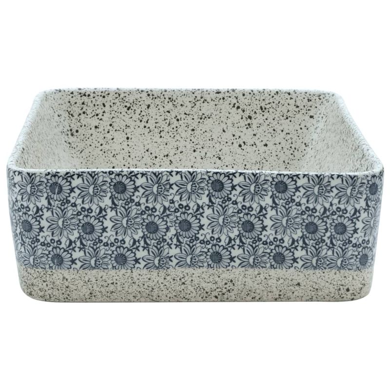 Casa si Gradina - Sanitare - Lavoar baie si accesorii - Lavoare si piedestale - Lavoar de blat gri/albastru 46x35,5x13 cm, ceramica, dreptunghi - Infinity.ro