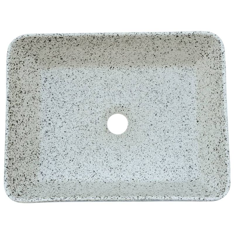Casa si Gradina - Sanitare - Lavoar baie si accesorii - Lavoare si piedestale - Lavoar de blat gri/albastru 46x35,5x13 cm, ceramica, dreptunghi - Infinity.ro