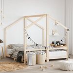 Casa si Gradina - Mobilier - Mobilier copii - Patuturi copii - Cadru de pat pentru copii, 2x(80x160) cm, lemn masiv de pin, natural - Infinity.ro