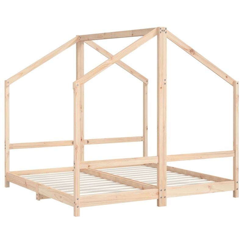 Casa si Gradina - Mobilier - Mobilier copii - Patuturi copii - Cadru de pat pentru copii, 2x(80x160) cm, lemn masiv de pin, natural - Infinity.ro