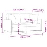 Casa si Gradina - Mobilier - Canapele si coltare - Canapele - Canapea cu 2 locuri cu pernute, gri deschis, 120 cm, textil - Infinity.ro