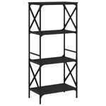 Casa si Gradina - Mobilier - Biblioteci si rafturi - Biblioteci - Biblioteca cu 4 niveluri, negru, 59x35x132 cm, lemn prelucrat - Infinity.ro