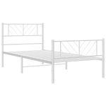 Casa si Gradina - Mobilier - Paturi si accesorii - Paturi - Cadru de pat metalic cu tablie de cap/picioare, alb, 90x200 cm - Infinity.ro