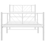 Casa si Gradina - Mobilier - Paturi si accesorii - Paturi - Cadru de pat metalic cu tablie de cap/picioare, alb, 90x200 cm - Infinity.ro