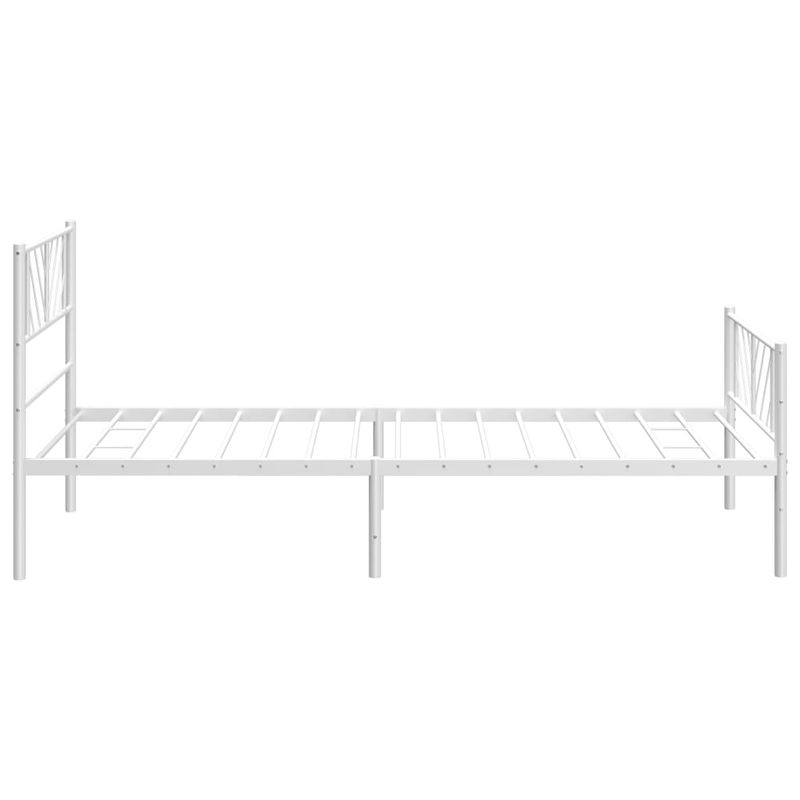 Casa si Gradina - Mobilier - Paturi si accesorii - Paturi - Cadru de pat metalic cu tablie de cap/picioare, alb, 90x200 cm - Infinity.ro
