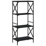 Casa si Gradina - Mobilier - Biblioteci si rafturi - Biblioteci - Biblioteca cu 4 niveluri, negru, 59x35x132 cm, lemn prelucrat - Infinity.ro