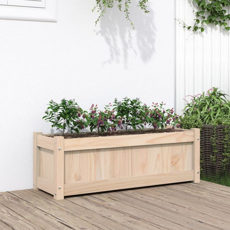 Casa si Gradina - Gradinarit si plante - Plante si ghivece - Ghivece si suporturi - Jardiniera de gradina, 90x31x31 cm, lemn masiv de pin - Infinity.ro