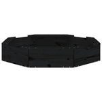 Jucarii, Copii si Bebe - Jucarii si jocuri - Jucarii de exterior - Jucarii pentru plaja si nisip - Cutie de nisip cu scaune octogonale, negru, lemn masiv de pin, mărime 111x111x20 cm - Infinity.ro