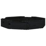 Jucarii, Copii si Bebe - Jucarii si jocuri - Jucarii de exterior - Jucarii pentru plaja si nisip - Cutie de nisip cu scaune octogonale, negru, lemn masiv de pin, mărime 111x111x20 cm - Infinity.ro