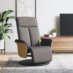 Ingrijire personala si Cosmetice - Sanatate si wellness - Articole wellness - Fotolii de masaj - Fotoliu masaj rabatabil cu suport picioare, gri taupe, textil - Infinity.ro