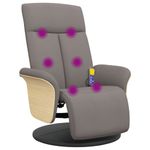 Ingrijire personala si Cosmetice - Sanatate si wellness - Articole wellness - Fotolii de masaj - Fotoliu masaj rabatabil cu suport picioare, gri taupe, textil - Infinity.ro