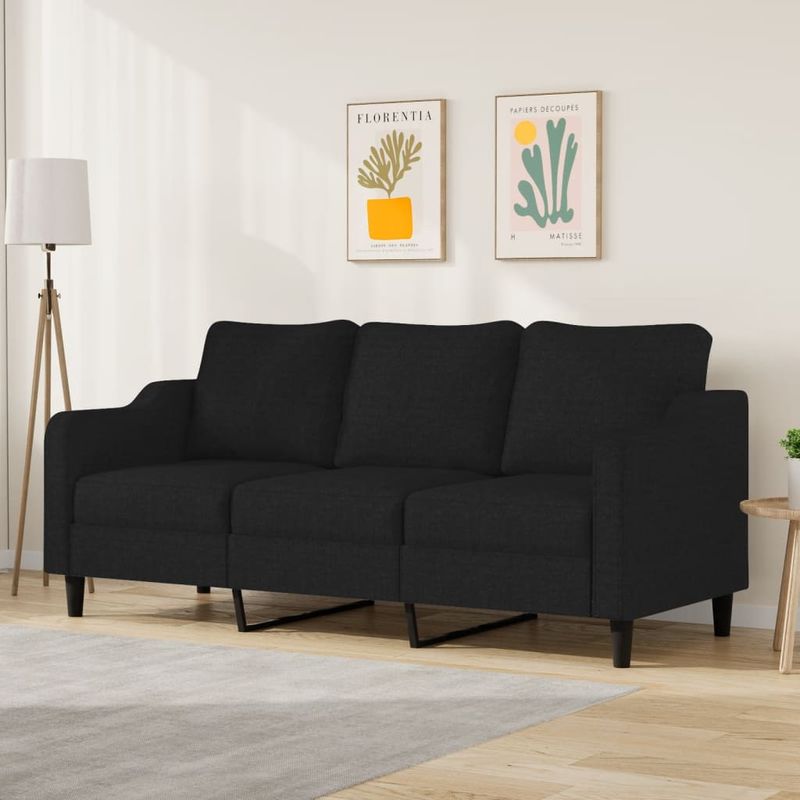 Casa si Gradina - Mobilier - Canapele si coltare - Canapele - Canapea cu 3 locuri, negru, 180 cm, material textil - Infinity.ro