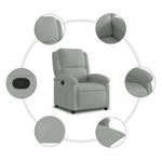 Casa si Gradina - Mobilier - Scaune si fotolii - Fotolii - Fotoliu rabatabil, gri deschis, catifea - Infinity.ro
