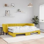 Casa si Gradina - Mobilier - Paturi si accesorii - Paturi - Pat de zi cu extensie si saltea, galben, 80x200 cm, catifea - Infinity.ro