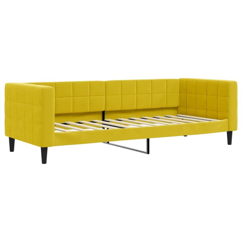 Casa si Gradina - Mobilier - Paturi si accesorii - Paturi - Pat de zi cu extensie si saltea, galben, 80x200 cm, catifea - Infinity.ro