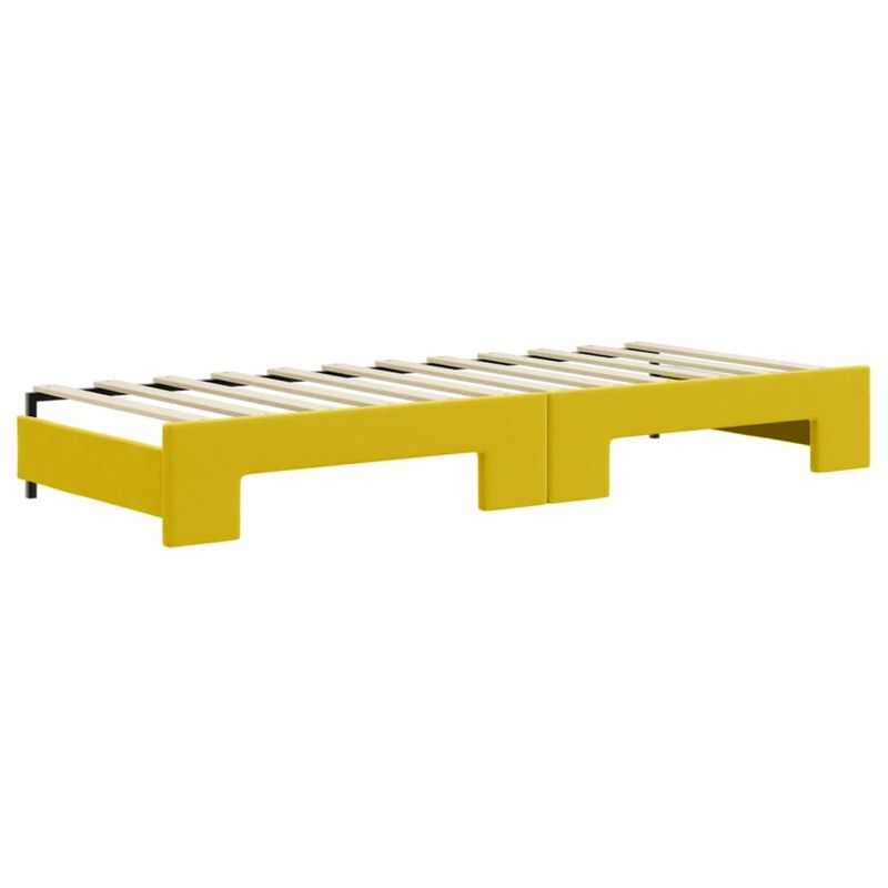 Casa si Gradina - Mobilier - Paturi si accesorii - Paturi - Pat de zi cu extensie si saltea, galben, 80x200 cm, catifea - Infinity.ro