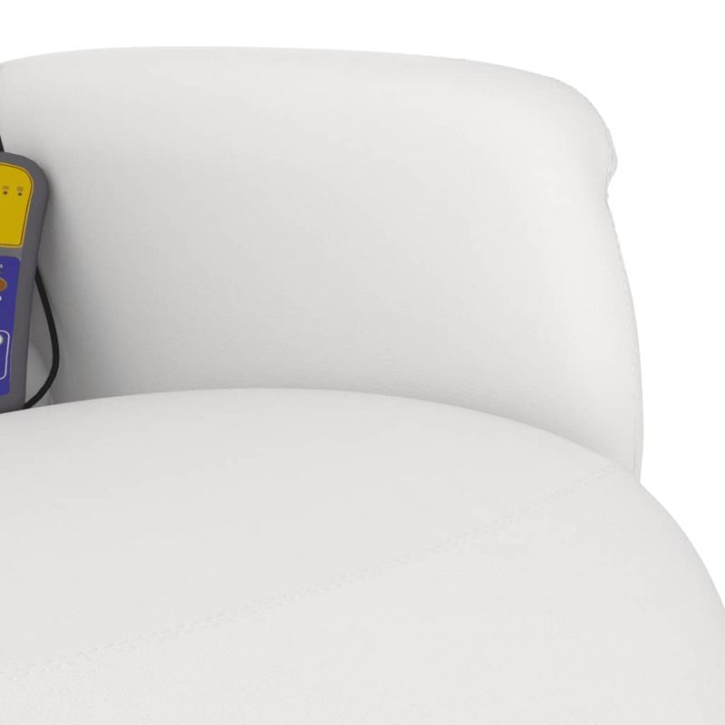 Ingrijire personala si Cosmetice - Sanatate si wellness - Articole wellness - Fotolii de masaj - Fotoliu de masaj rabatabil, cu taburet, alb, piele ecologica - Infinity.ro