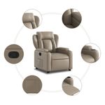 Casa si Gradina - Mobilier - Scaune si fotolii - Fotolii - Fotoliu rabatabil, cappuccino, piele ecologica - Infinity.ro