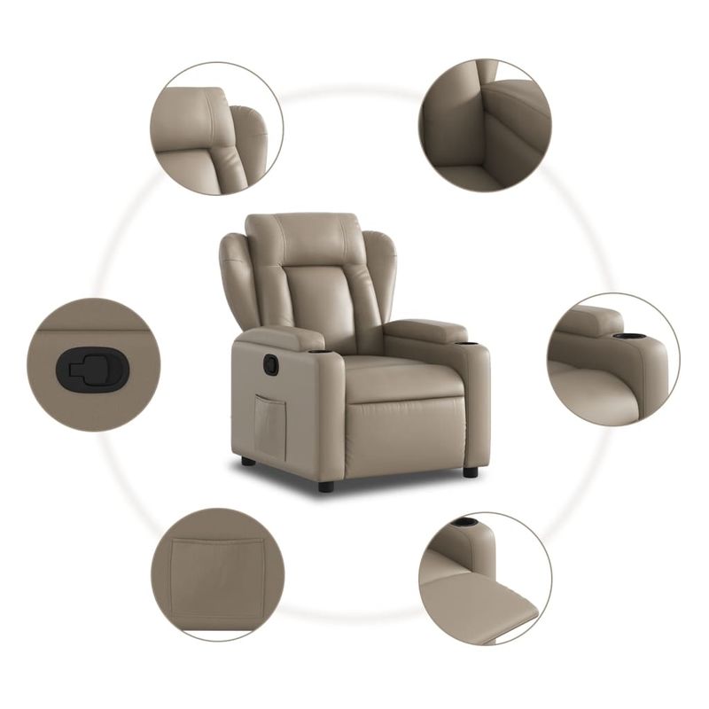 Casa si Gradina - Mobilier - Scaune si fotolii - Fotolii - Fotoliu rabatabil, cappuccino, piele ecologica - Infinity.ro