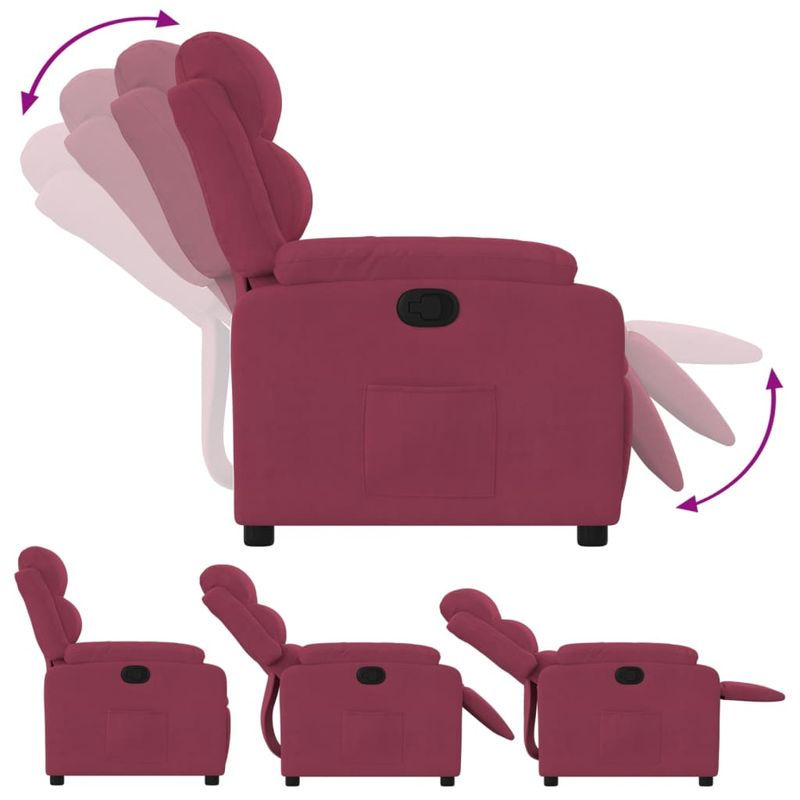 Casa si Gradina - Mobilier - Scaune si fotolii - Fotolii - Fotoliu rabatabil, rosu vin, catifea - Infinity.ro