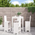 Casa si Gradina - Gradina si terasa - Mobilier exterior - Seturi mobila gradina - Set de bar pentru gradina, 5 piese, alb, lemn masiv de pin - Infinity.ro