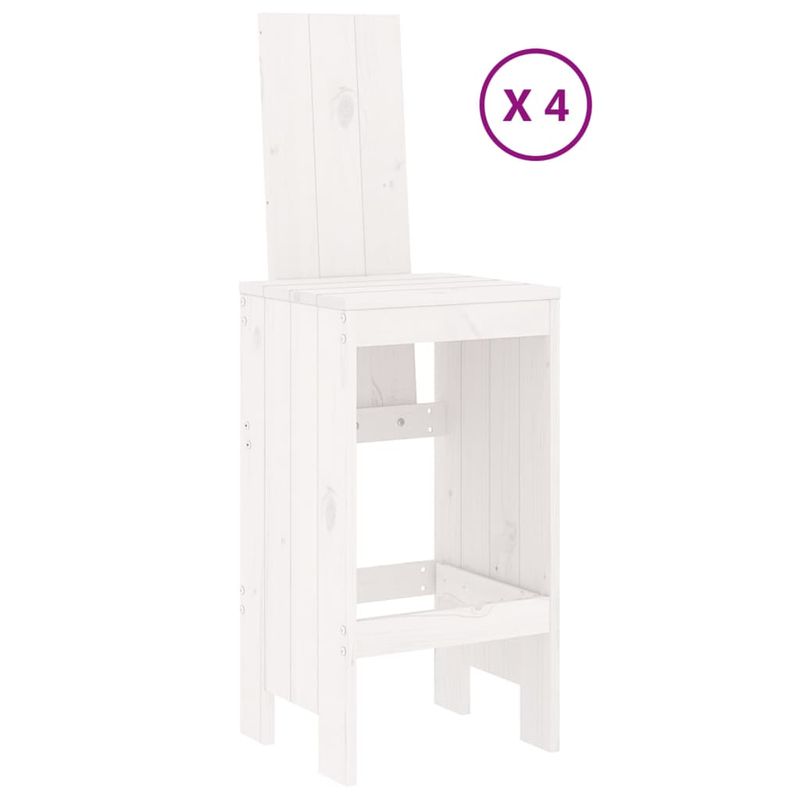 Casa si Gradina - Gradina si terasa - Mobilier exterior - Seturi mobila gradina - Set de bar pentru gradina, 5 piese, alb, lemn masiv de pin - Infinity.ro