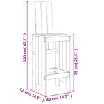 Casa si Gradina - Gradina si terasa - Mobilier exterior - Seturi mobila gradina - Set de bar pentru gradina, 5 piese, alb, lemn masiv de pin - Infinity.ro