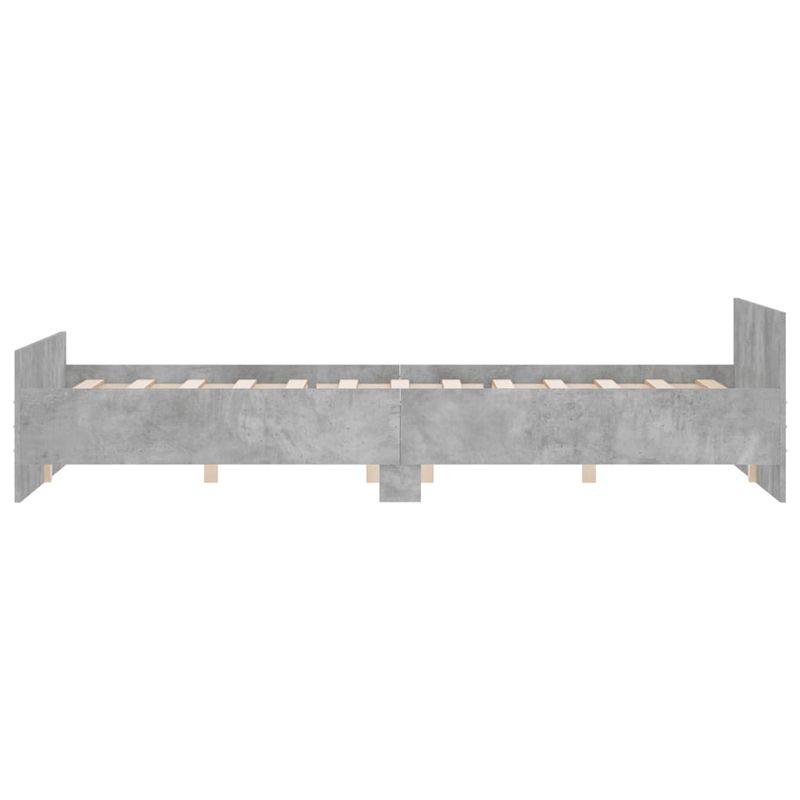 Casa si Gradina - Mobilier - Paturi si accesorii - Paturi - Cadru de pat cu tablie la cap/picioare, gri beton, 150x200 cm - Infinity.ro