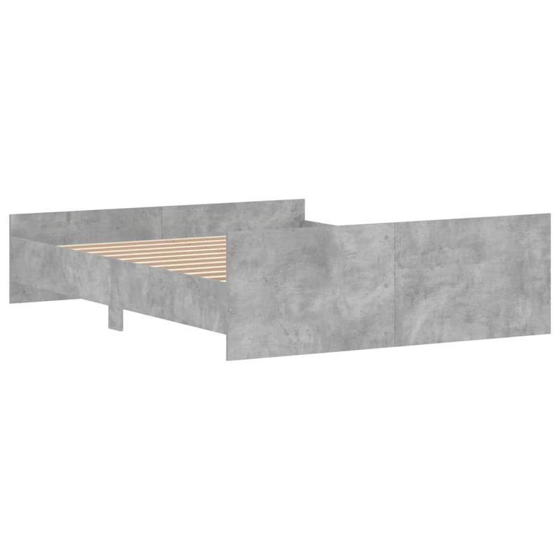 Casa si Gradina - Mobilier - Paturi si accesorii - Paturi - Cadru de pat cu tablie la cap/picioare, gri beton, 150x200 cm - Infinity.ro