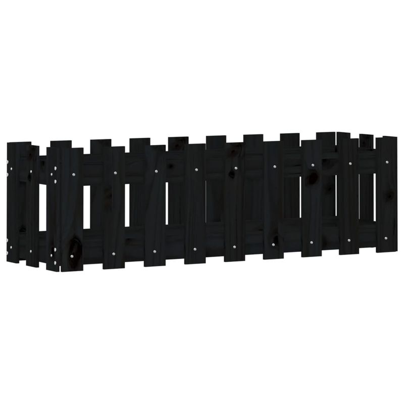 Casa si Gradina - Gradinarit si plante - Plante si ghivece - Ghivece si suporturi - Pat inaltat gradina design gard 100x30x30 cm lemn de pin tratat, pin negru - Infinity.ro