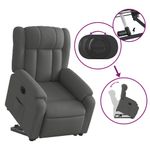 Casa si Gradina - Mobilier - Scaune si fotolii - Fotolii - Fotoliu electric rabatabil cu ridicare, gri inchis, textil - Infinity.ro