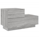 Casa si Gradina - Mobilier - Comode si corpuri - Noptiere - Noptiera cu lumini LED, gri sonoma, 70x36x40,5 cm - Infinity.ro