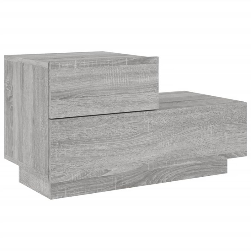 Casa si Gradina - Mobilier - Comode si corpuri - Noptiere - Noptiera cu lumini LED, gri sonoma, 70x36x40,5 cm - Infinity.ro