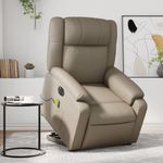 Ingrijire personala si Cosmetice - Sanatate si wellness - Articole wellness - Fotolii de masaj - Fotoliu electric masaj rabatabil cu ridicare, cappuccino - Infinity.ro