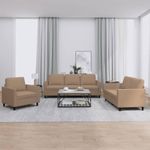 Casa si Gradina - Mobilier - Seturi de mobilier - Seturi living - Set de canapele cu perne, 3 piese, cappuccino, piele ecologica - Infinity.ro