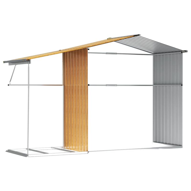 Casa si Gradina - Gradina si terasa - Casute de gradina - Sopron de gradina maro deschis 277x192,5x179 cm otel galvanizat - Infinity.ro