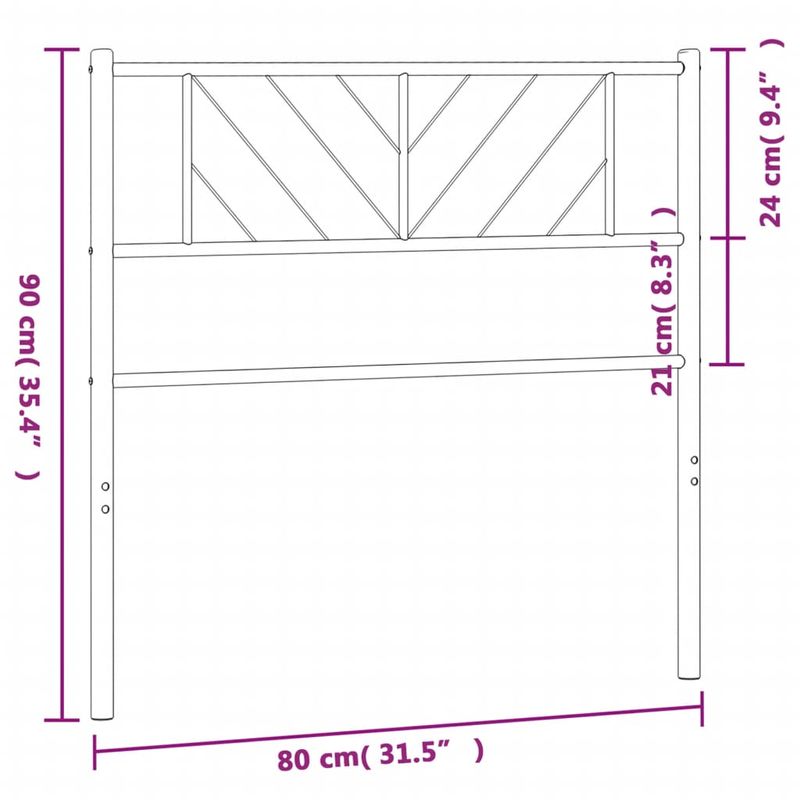 Casa si Gradina - Mobilier - Paturi si accesorii - Accesorii paturi - Tablie de pat metalica, negru, 75 cm - Infinity.ro