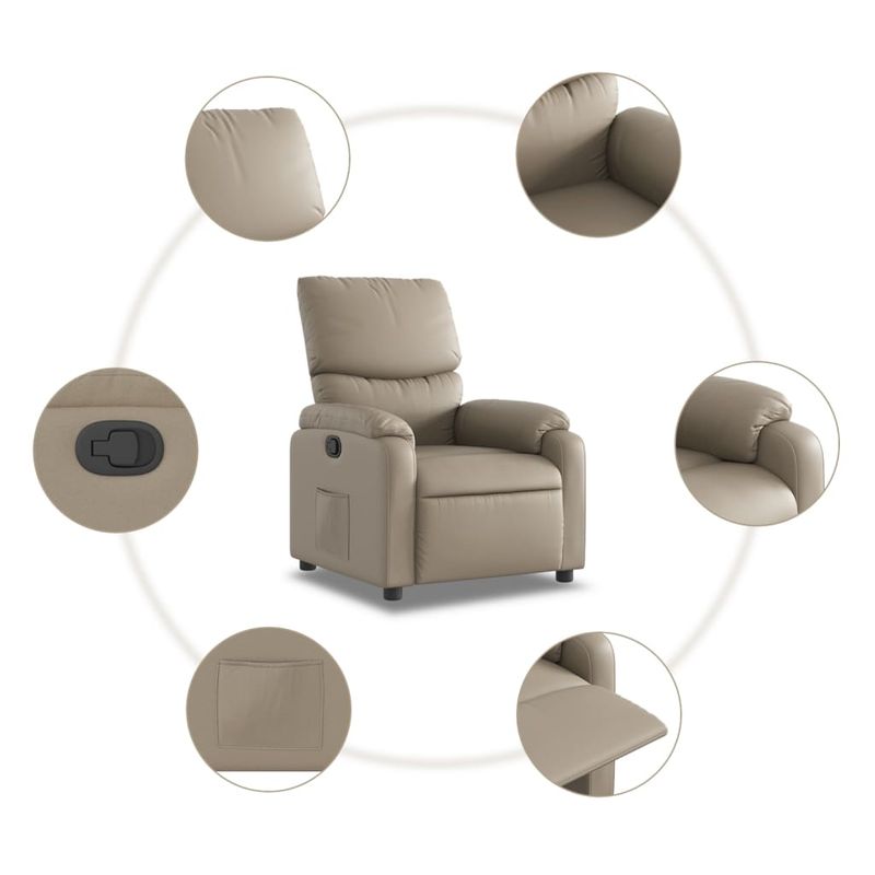 Casa si Gradina - Mobilier - Scaune si fotolii - Fotolii - Fotoliu rabatabil, cappuccino, piele ecologica - Infinity.ro