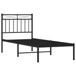 Casa si Gradina - Mobilier - Paturi si accesorii - Paturi - Cadru de pat metalic cu tablie, negru, 75x190 cm - Infinity.ro