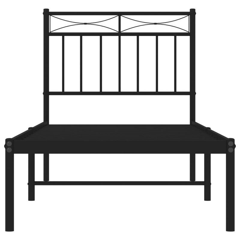 Casa si Gradina - Mobilier - Paturi si accesorii - Paturi - Cadru de pat metalic cu tablie, negru, 75x190 cm - Infinity.ro