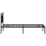 Casa si Gradina - Mobilier - Paturi si accesorii - Paturi - Cadru de pat metalic cu tablie, negru, 75x190 cm - Infinity.ro