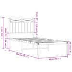 Casa si Gradina - Mobilier - Paturi si accesorii - Paturi - Cadru de pat metalic cu tablie, negru, 75x190 cm - Infinity.ro