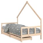 Casa si Gradina - Mobilier - Mobilier copii - Patuturi copii - Cadru de pat cu sertare de copii, 90x200 cm, lemn masiv pin - Infinity.ro