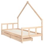 Casa si Gradina - Mobilier - Mobilier copii - Patuturi copii - Cadru de pat cu sertare de copii, 90x200 cm, lemn masiv pin - Infinity.ro