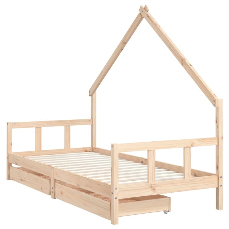 Casa si Gradina - Mobilier - Mobilier copii - Patuturi copii - Cadru de pat cu sertare de copii, 90x200 cm, lemn masiv pin - Infinity.ro