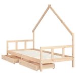 Casa si Gradina - Mobilier - Mobilier copii - Patuturi copii - Cadru de pat cu sertare de copii, 90x200 cm, lemn masiv pin - Infinity.ro