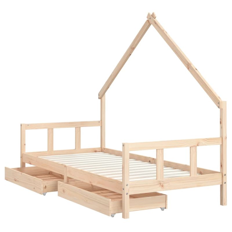 Casa si Gradina - Mobilier - Mobilier copii - Patuturi copii - Cadru de pat cu sertare de copii, 90x200 cm, lemn masiv pin - Infinity.ro
