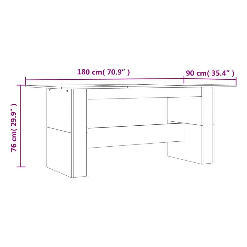 Casa si Gradina - Mobilier - Mese si birouri - Mese bucatarie si dining - Masa de bucatarie, stejar fumuriu, 180x90x76 cm, lemn prelucrat - Infinity.ro